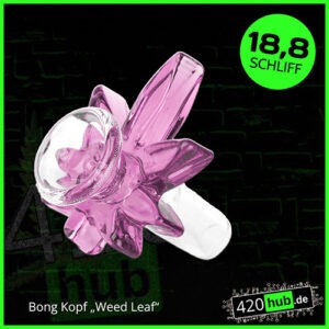 Bong Kopf Weed Leaf pink